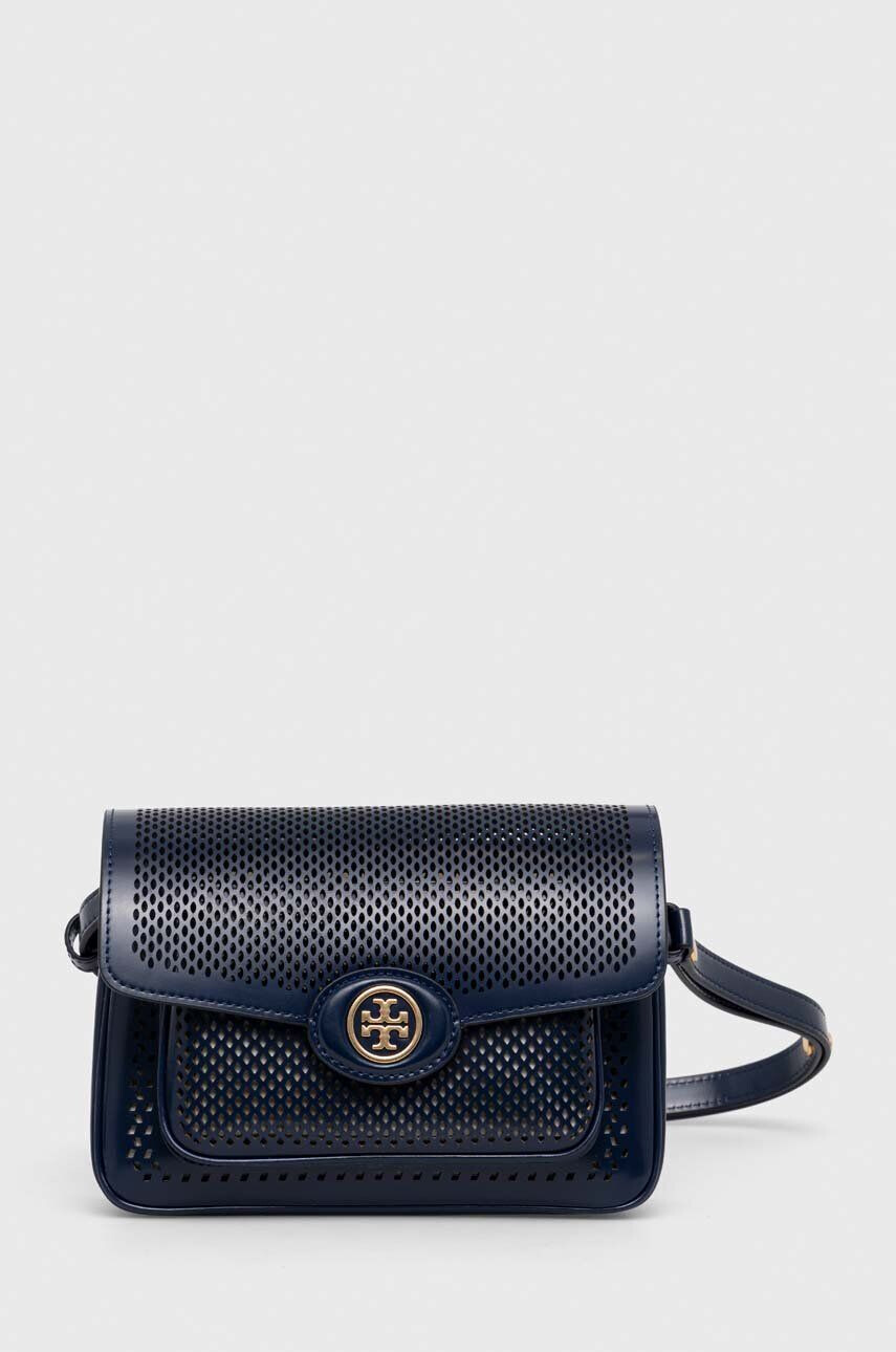 Tory Burch poseta de piele culoarea albastru marin - Pled.ro