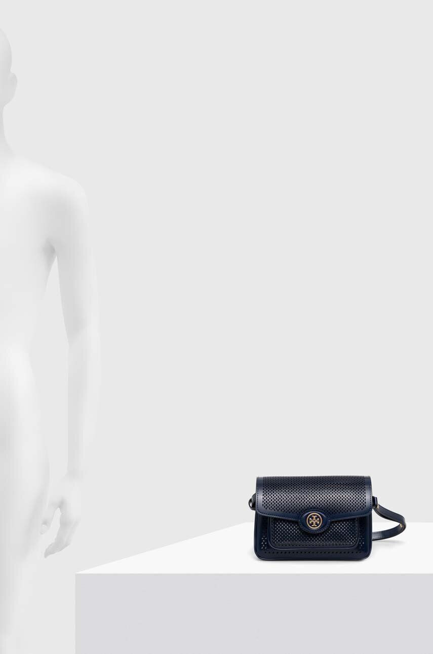 Tory Burch poseta de piele culoarea albastru marin - Pled.ro