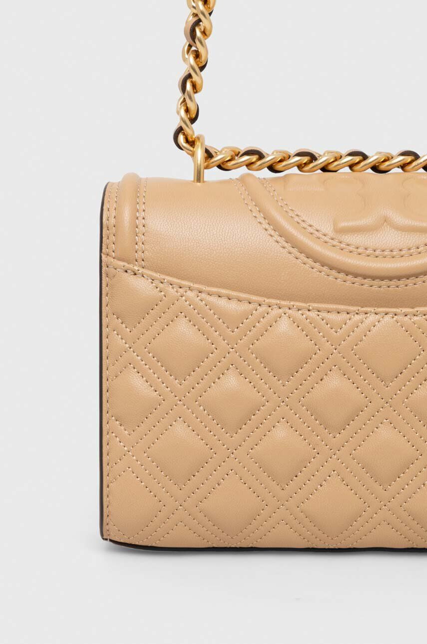 Tory Burch poseta de piele culoarea bej - Pled.ro