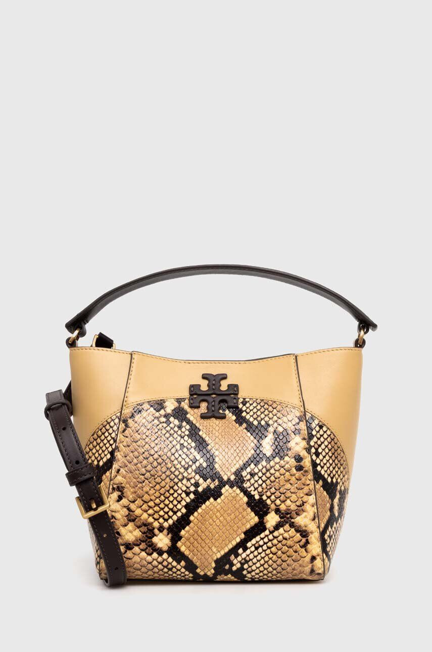 Tory Burch poseta de piele culoarea bej - Pled.ro