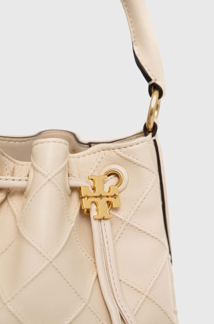 Tory Burch poseta de piele culoarea bej - Pled.ro