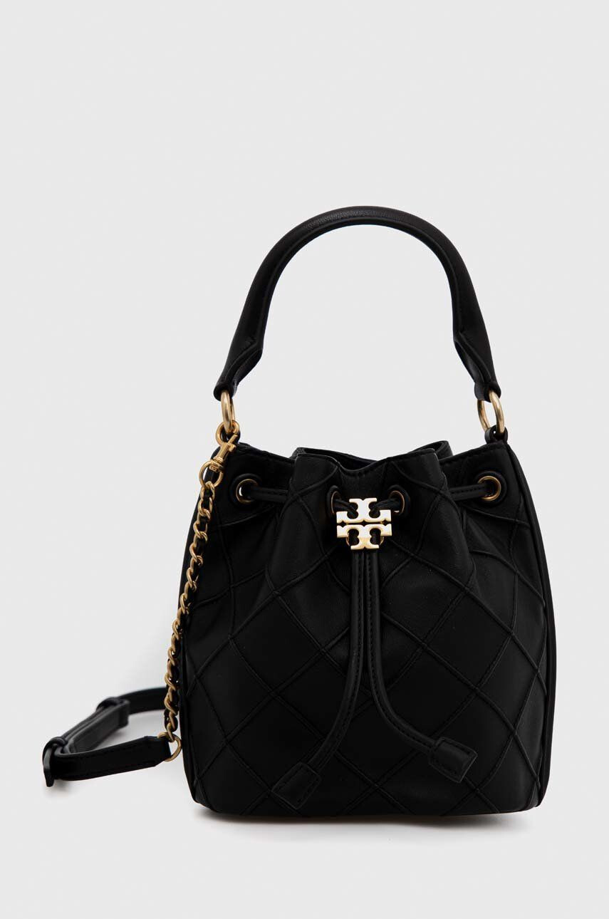 Tory Burch poseta de piele culoarea negru - Pled.ro