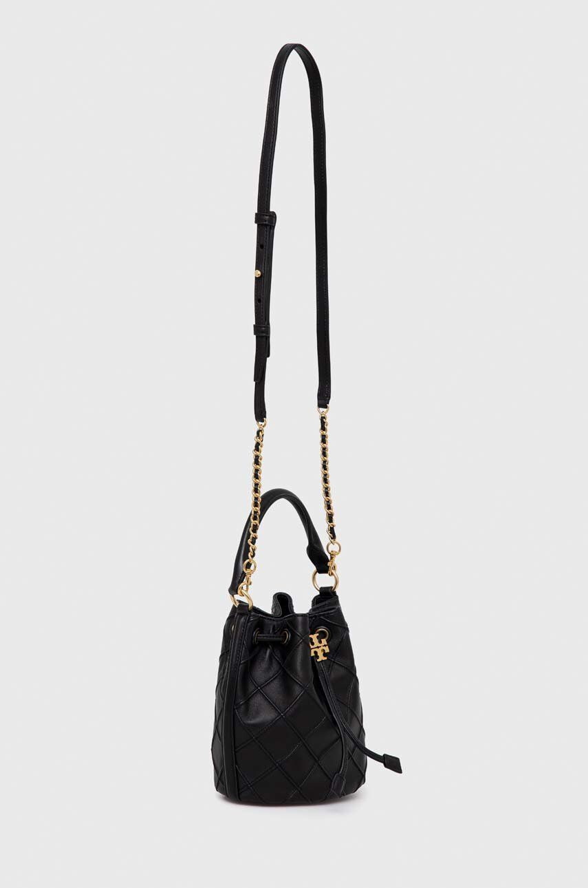 Tory Burch poseta de piele culoarea negru - Pled.ro