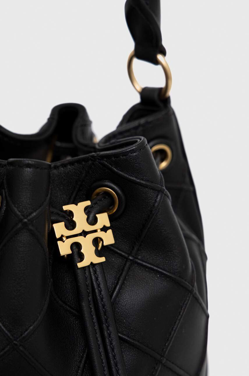 Tory Burch poseta de piele culoarea negru - Pled.ro