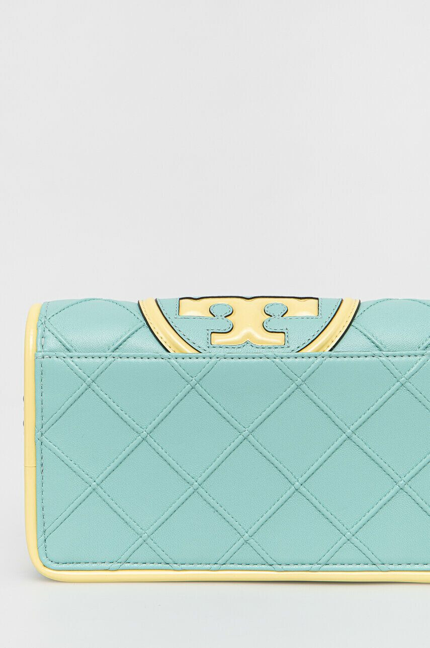 Tory Burch poseta de piele culoarea verde - Pled.ro