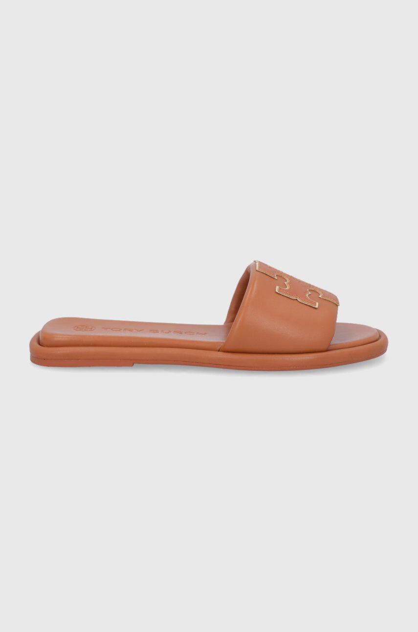 Tory Burch Șlapi de piele femei culoarea maro - Pled.ro