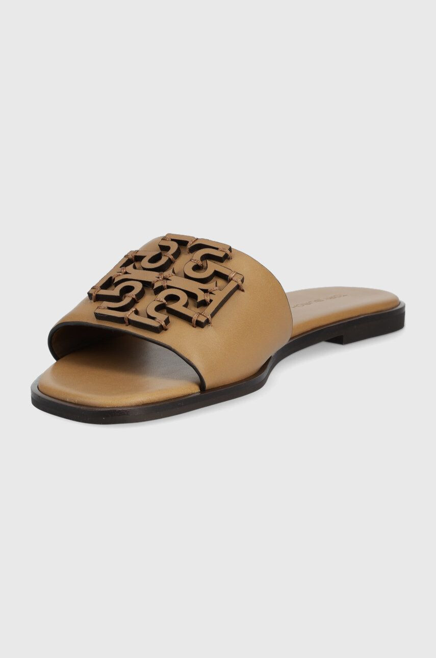 Tory Burch slapi de piele Ines femei culoarea maro - Pled.ro