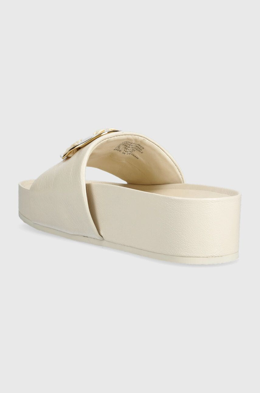 Tory Burch slapi de piele Woven femei culoarea bej cu platforma 144147-250 - Pled.ro