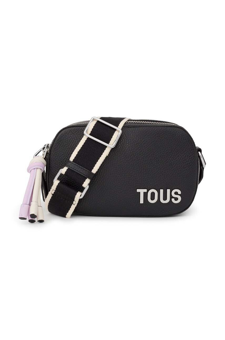 Tous poseta de piele culoarea negru - Pled.ro