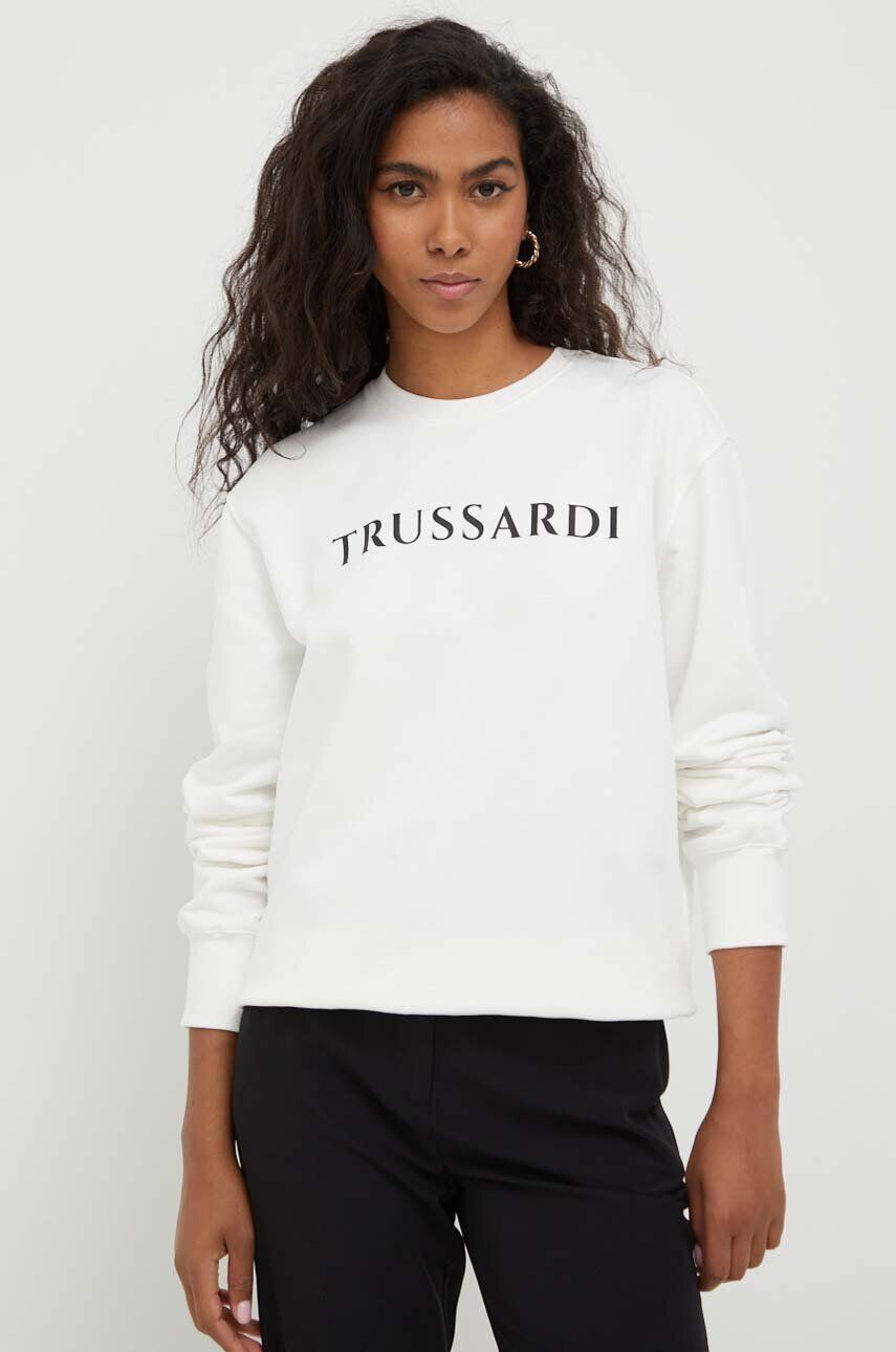 Trussardi bluza femei culoarea bej cu imprimeu - Pled.ro