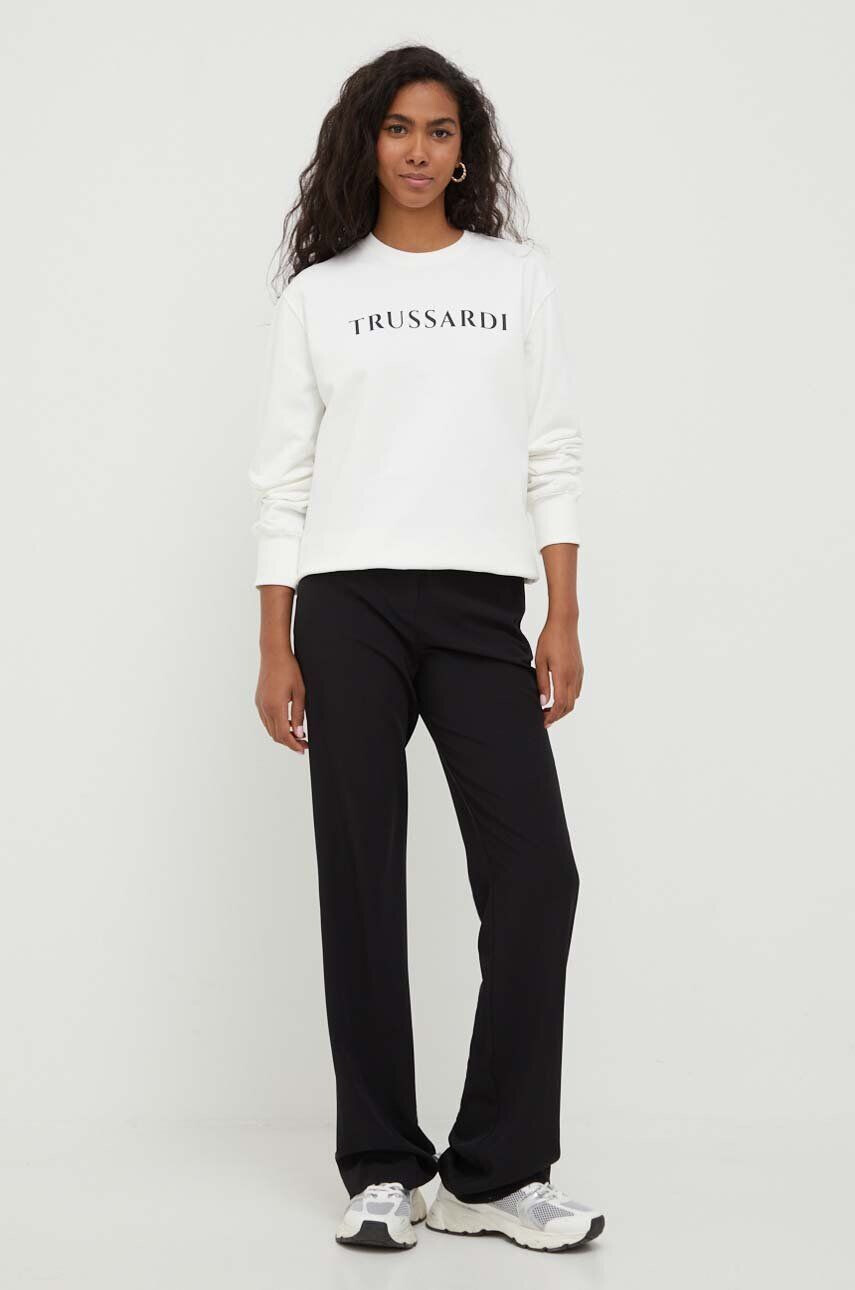 Trussardi bluza femei culoarea bej cu imprimeu - Pled.ro