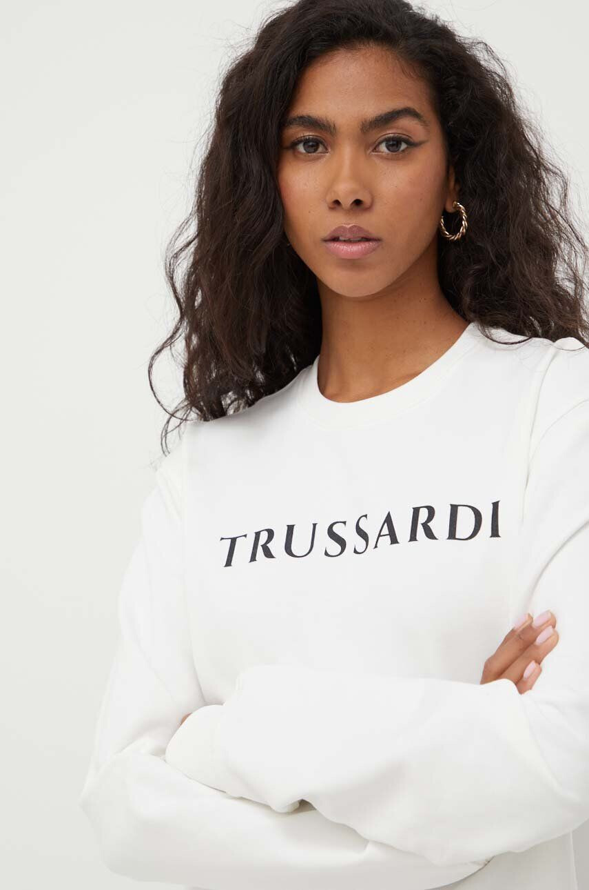 Trussardi bluza femei culoarea bej cu imprimeu - Pled.ro