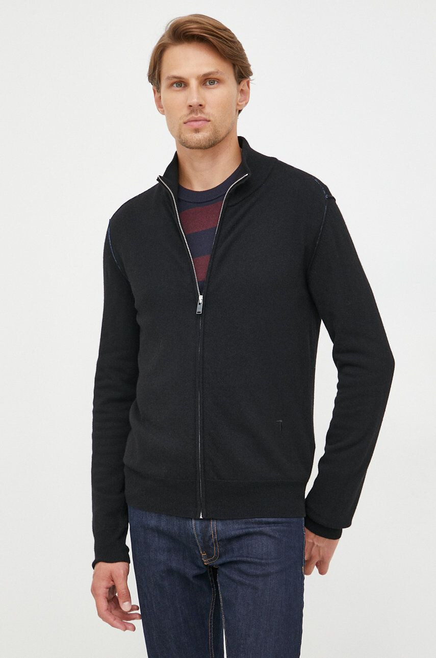 Trussardi cardigan din amestec de lana barbati culoarea negru - Pled.ro