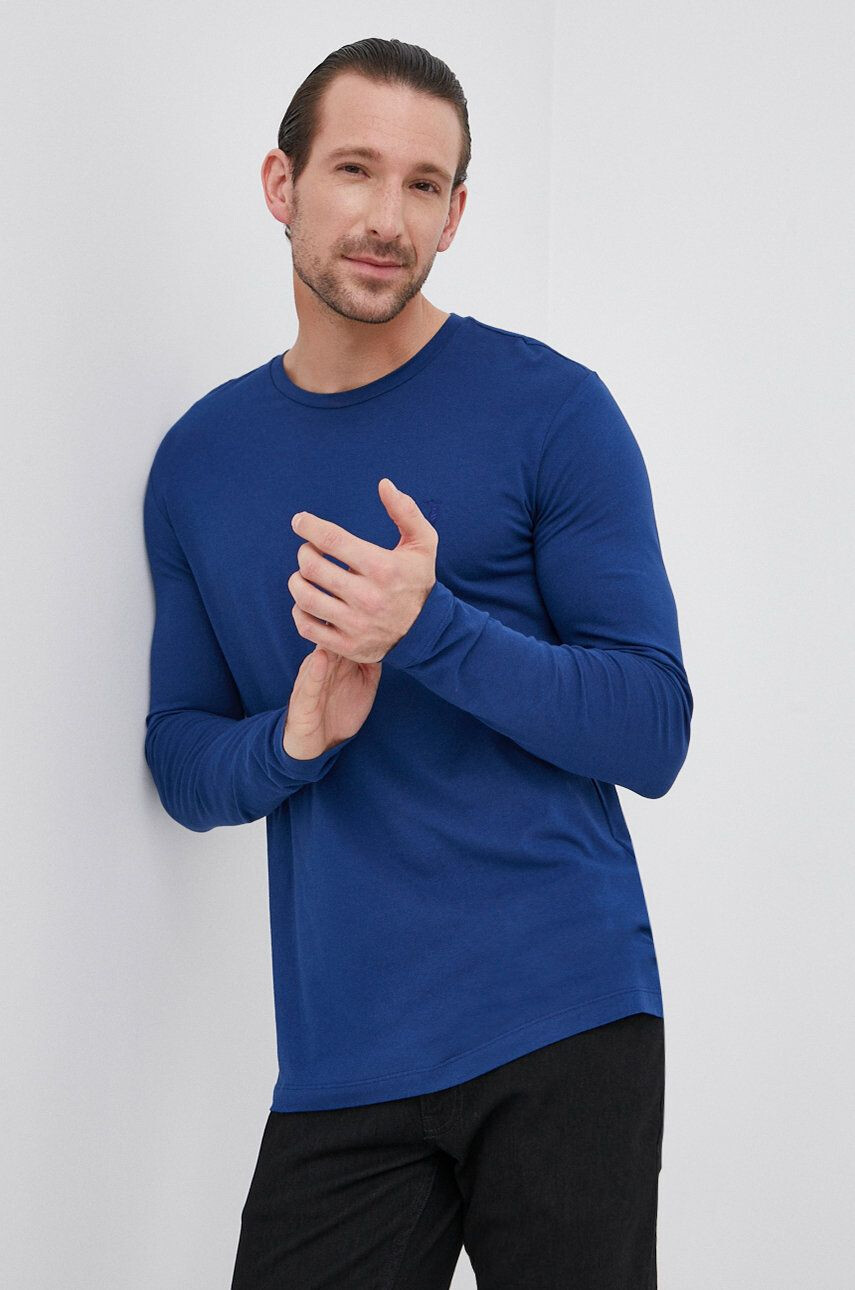 Trussardi Longsleeve bărbați culoarea albastru marin material neted - Pled.ro