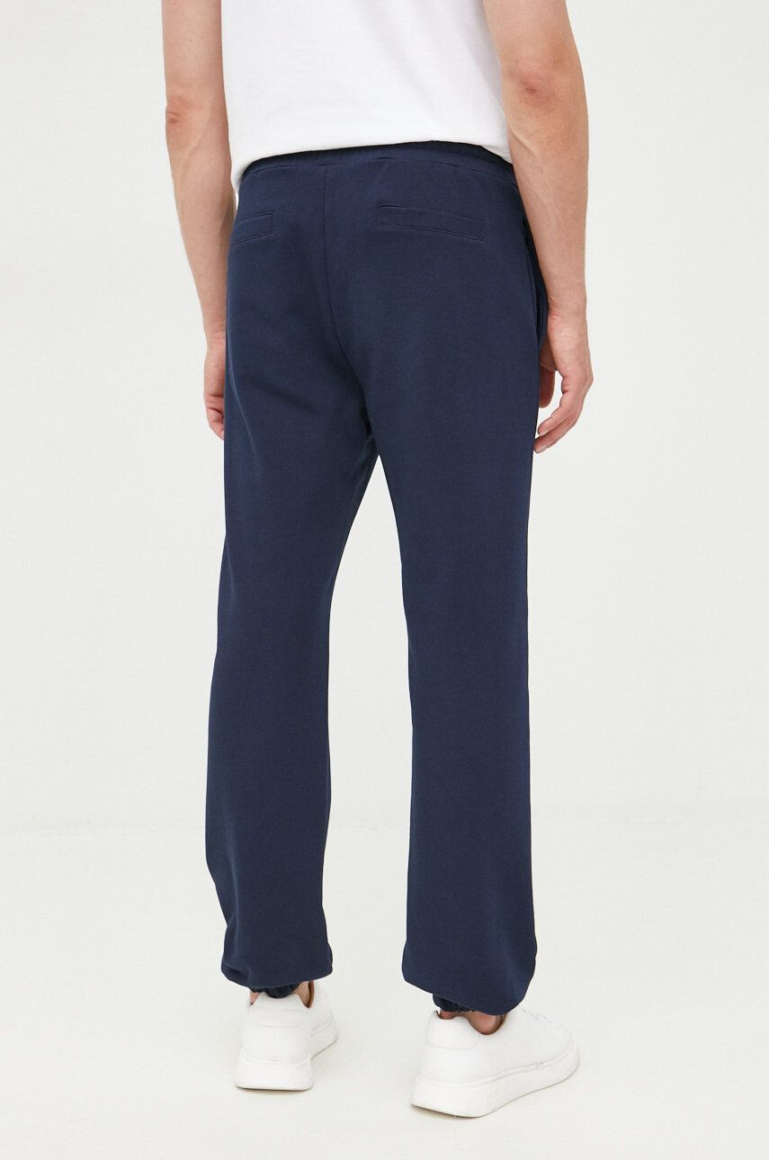 Trussardi pantaloni de bumbac barbati culoarea albastru marin neted - Pled.ro