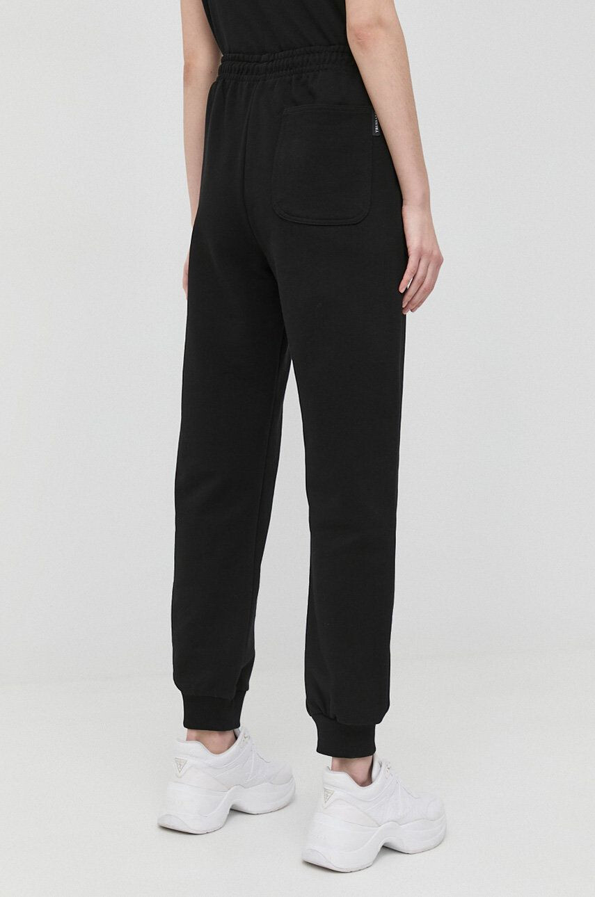 Trussardi pantaloni de trening din bumbac femei culoarea negru neted - Pled.ro