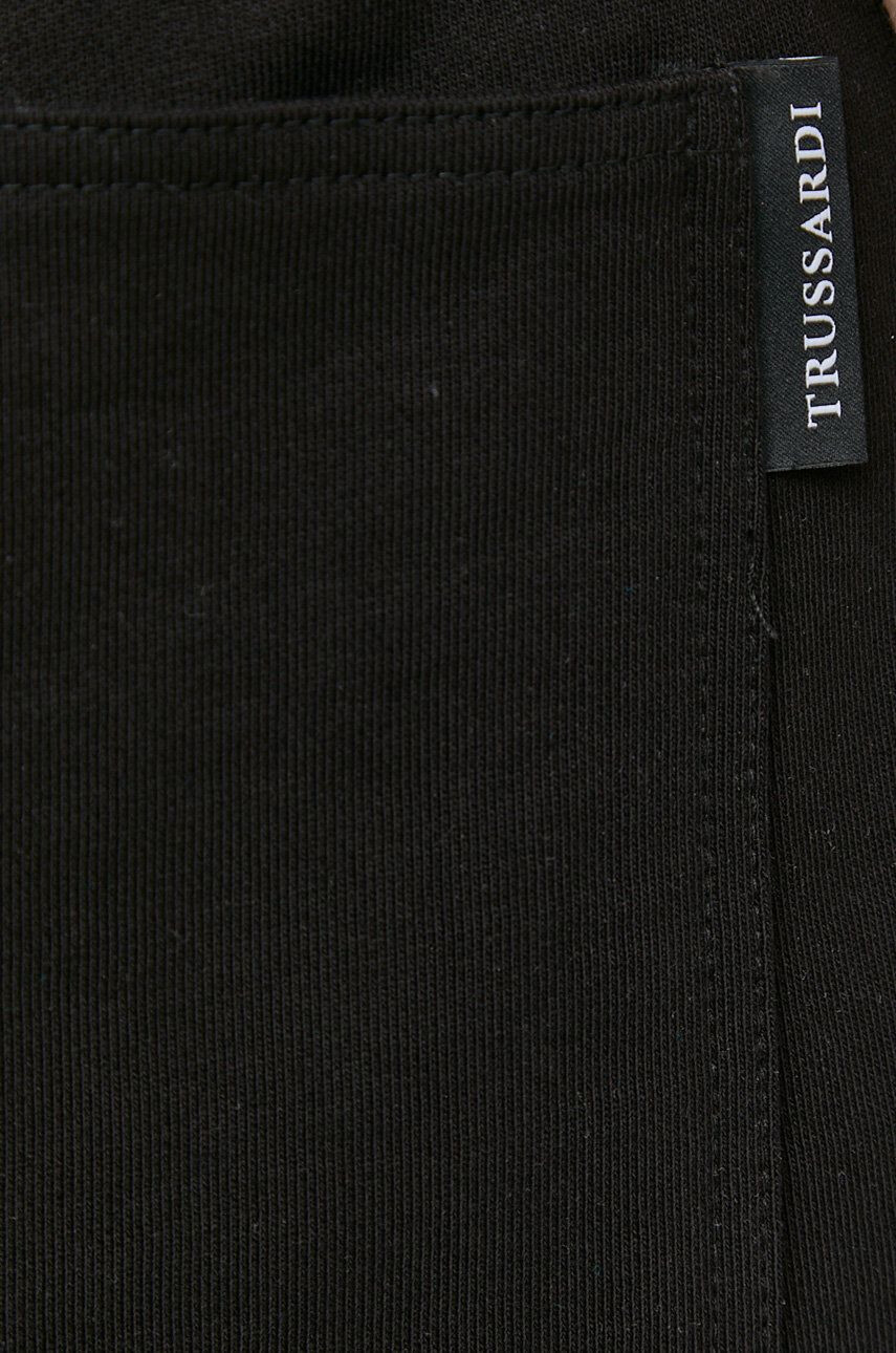 Trussardi pantaloni de trening din bumbac femei culoarea negru neted - Pled.ro