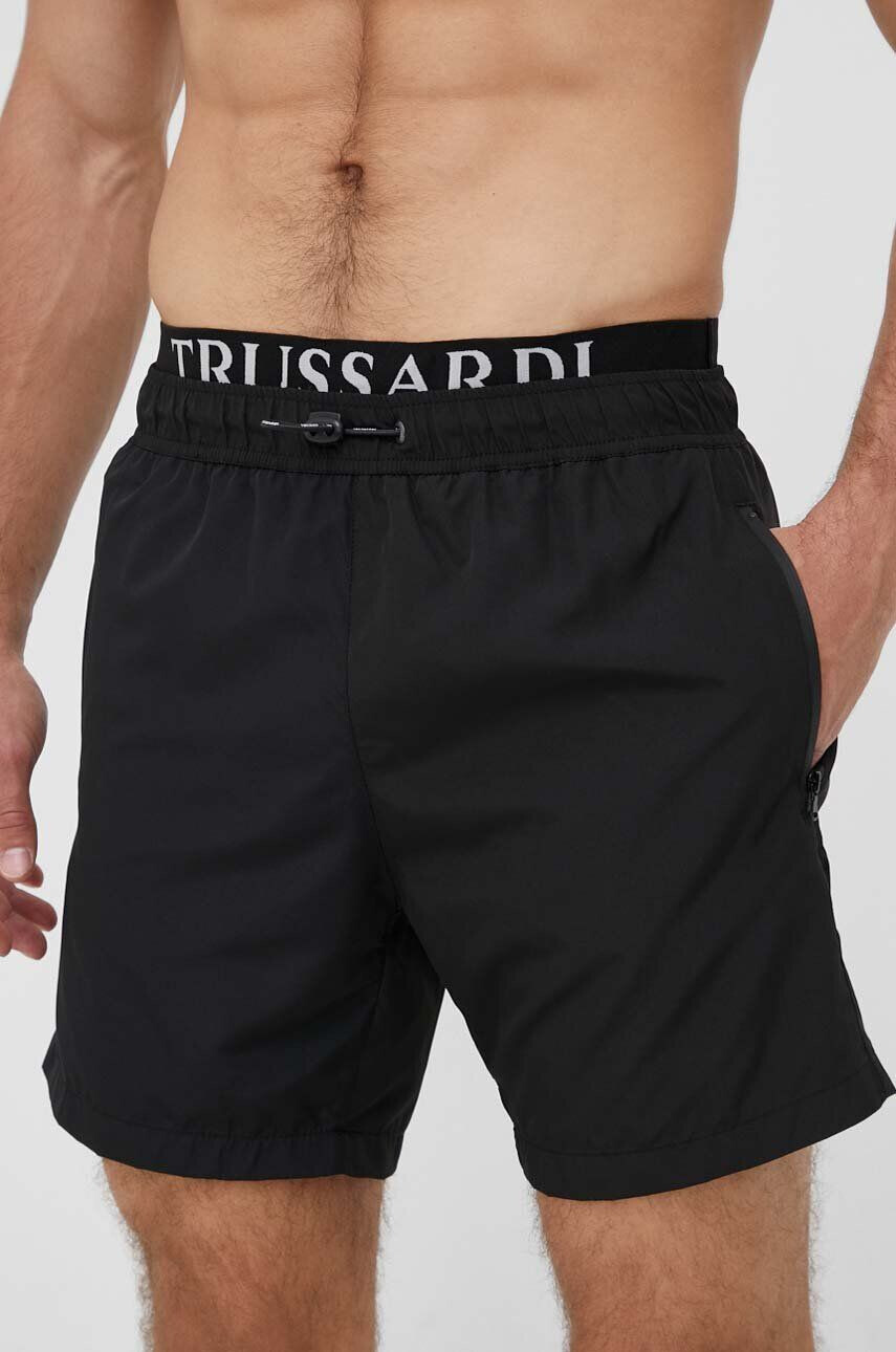 Trussardi pantaloni scurti de baie culoarea negru - Pled.ro