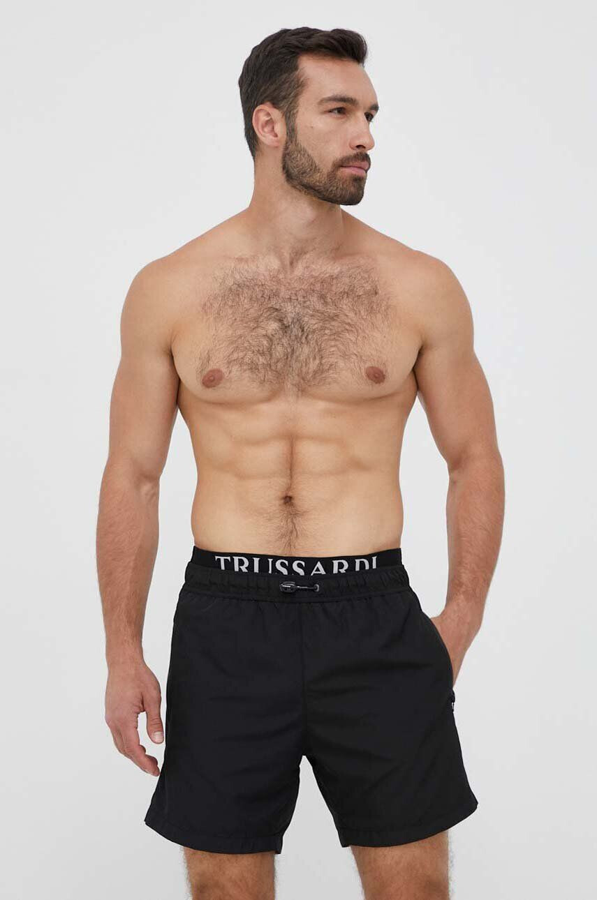 Trussardi pantaloni scurti de baie culoarea negru - Pled.ro