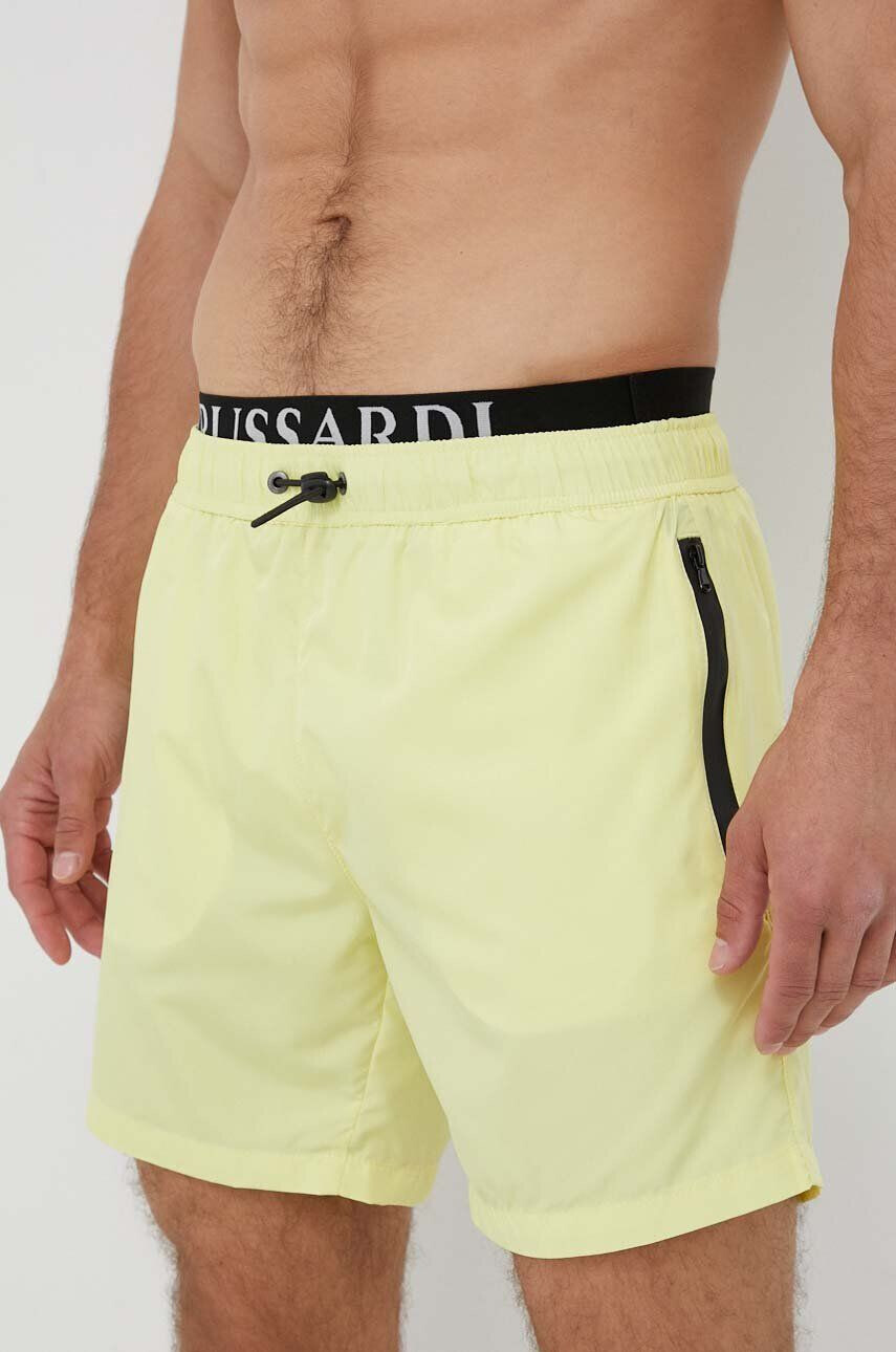 Trussardi pantaloni scurti de baie culoarea galben - Pled.ro