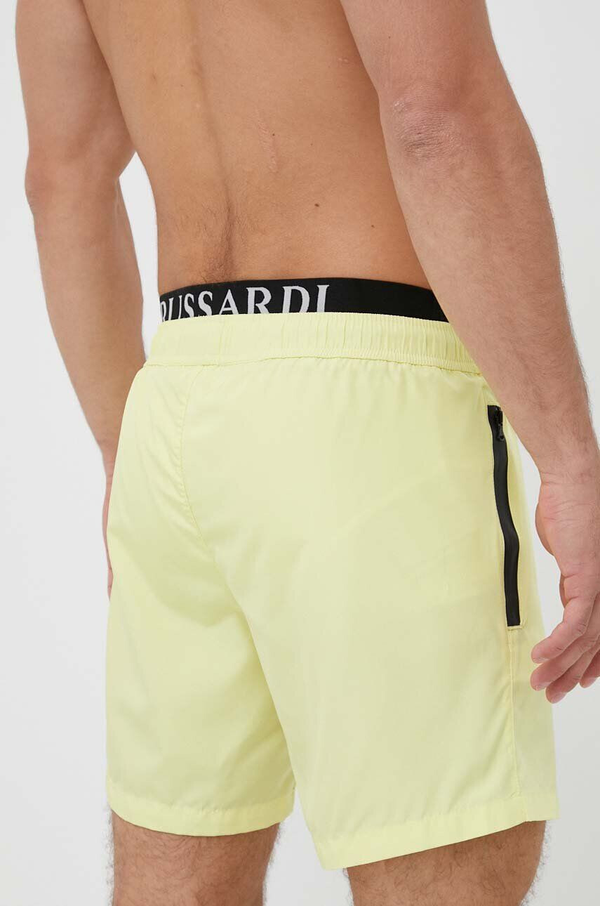 Trussardi pantaloni scurti de baie culoarea galben - Pled.ro