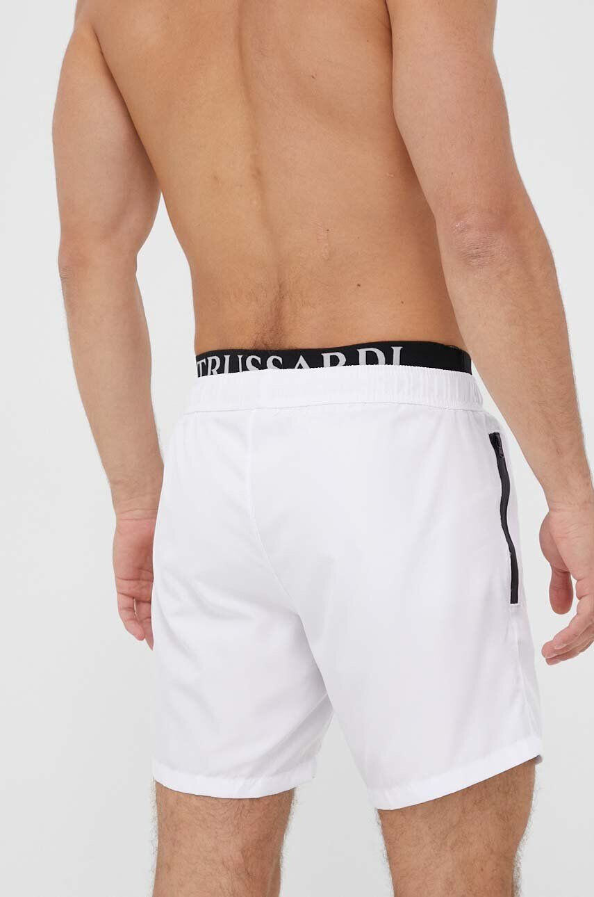 Trussardi pantaloni scurti de baie culoarea alb - Pled.ro