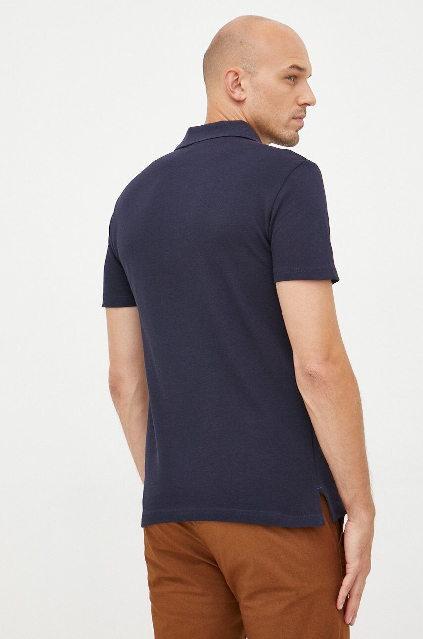 Trussardi polo de bumbac culoarea albastru marin neted - Pled.ro