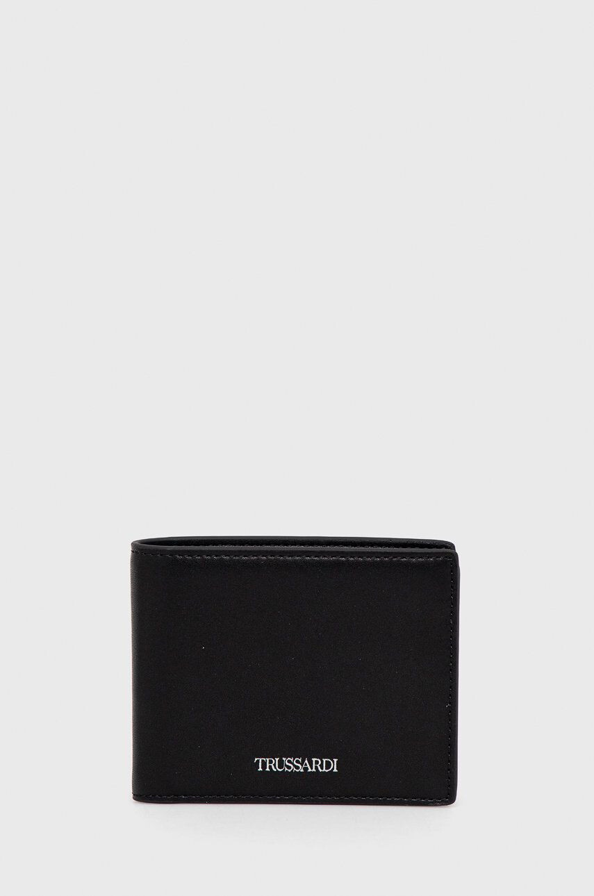 Trussardi portofel de piele barbati culoarea negru - Pled.ro