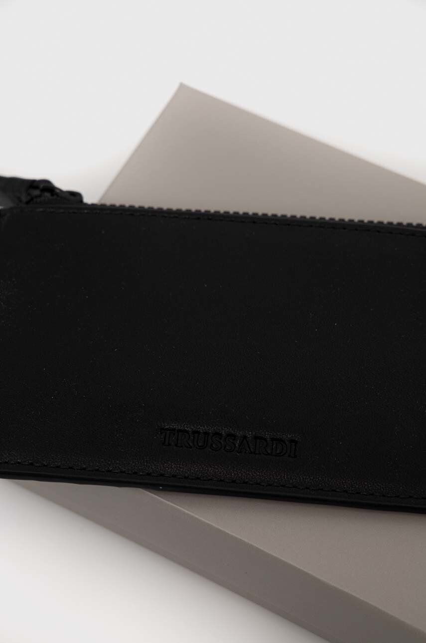 Trussardi portofel de piele barbati culoarea negru - Pled.ro