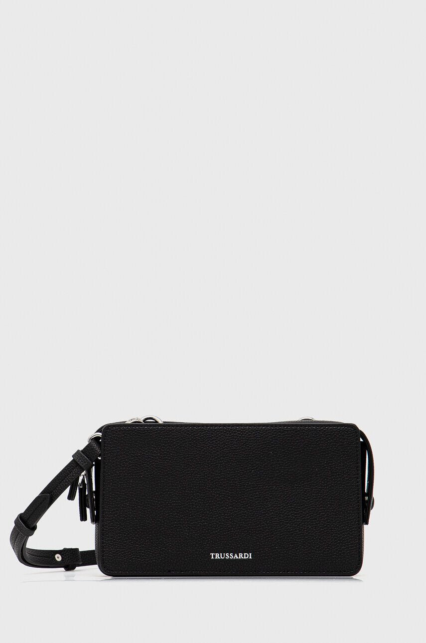 Trussardi poseta culoarea negru - Pled.ro