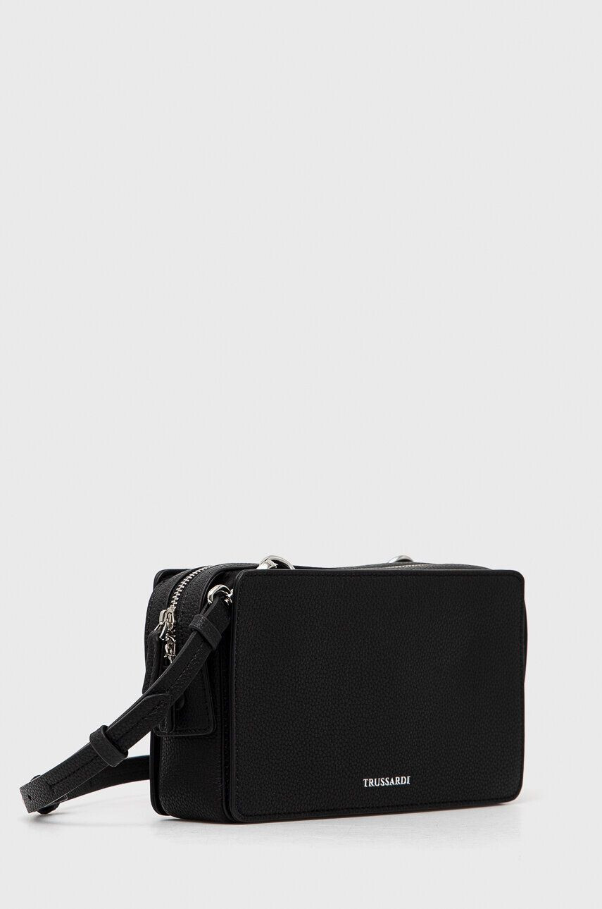 Trussardi poseta culoarea negru - Pled.ro