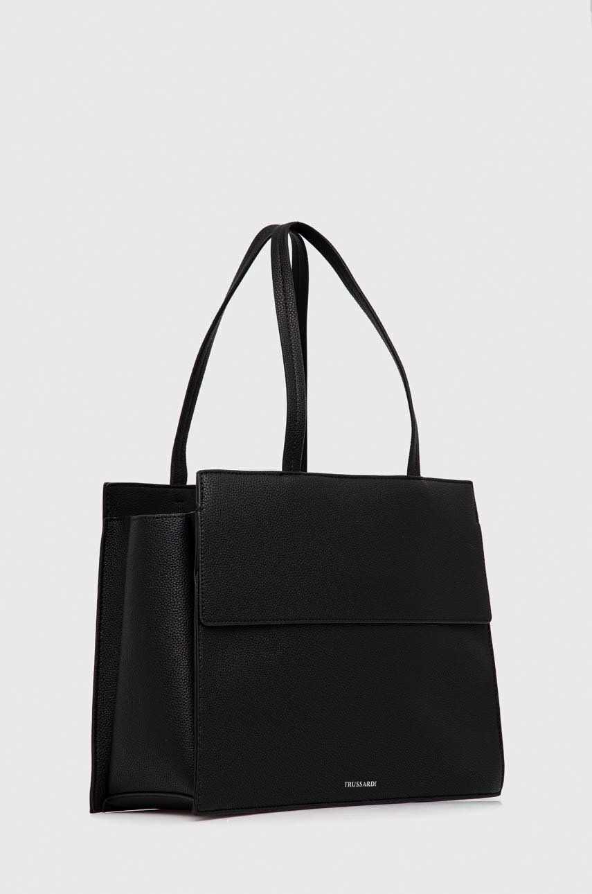 Trussardi poseta culoarea negru - Pled.ro