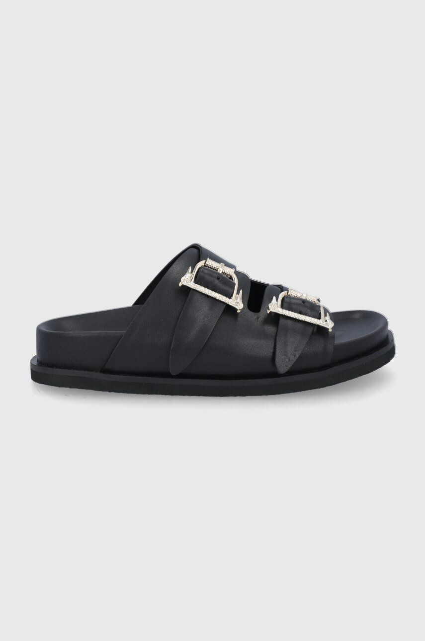 Trussardi slapi de piele femei culoarea negru - Pled.ro