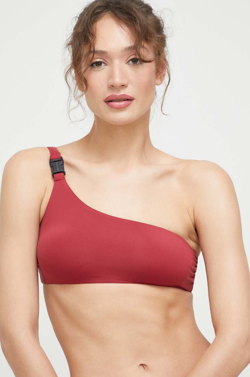 Trussardi sutien de baie culoarea bordo cupa usor rigidizata - Pled.ro