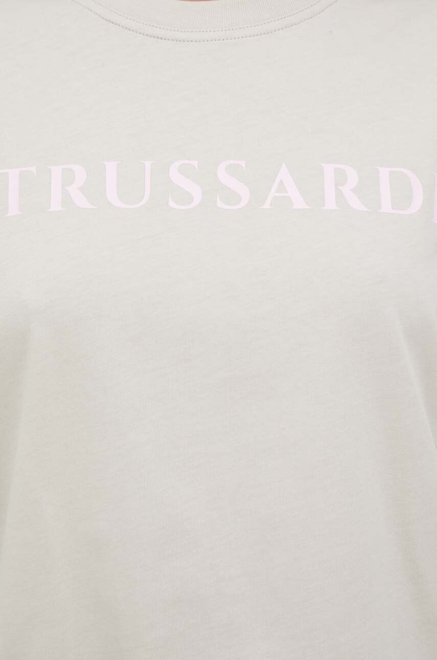 Trussardi tricou din bumbac culoarea bej - Pled.ro