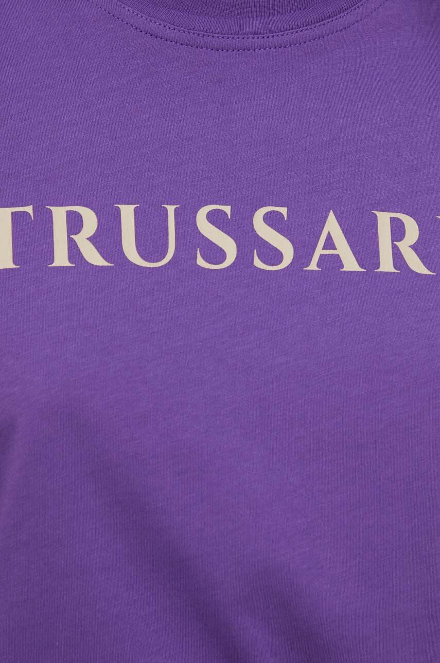 Trussardi tricou din bumbac culoarea violet - Pled.ro