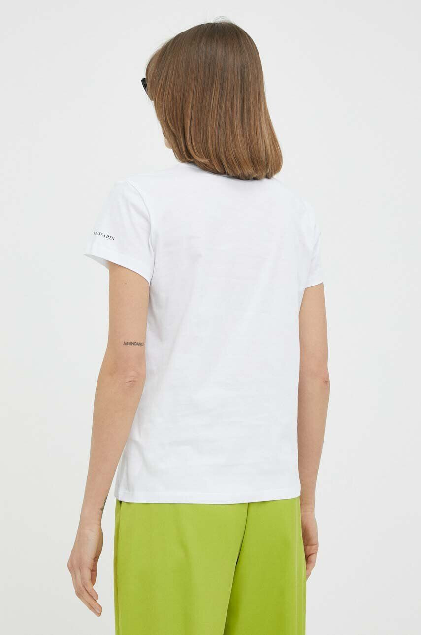 Trussardi tricou din bumbac culoarea alb - Pled.ro