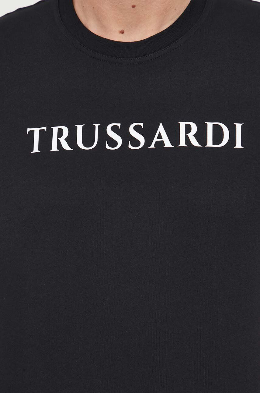 Trussardi tricou din bumbac culoarea negru cu imprimeu - Pled.ro