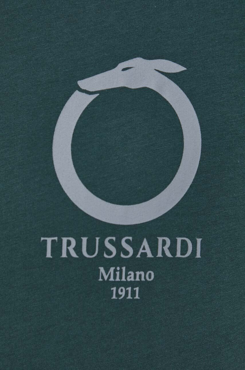 Trussardi tricou din bumbac culoarea verde cu imprimeu - Pled.ro