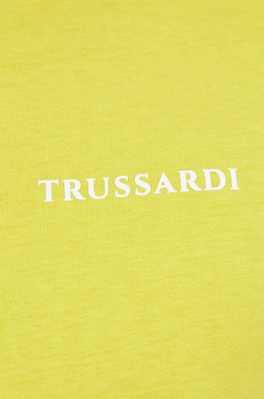 Trussardi tricou din bumbac culoarea galben cu imprimeu - Pled.ro