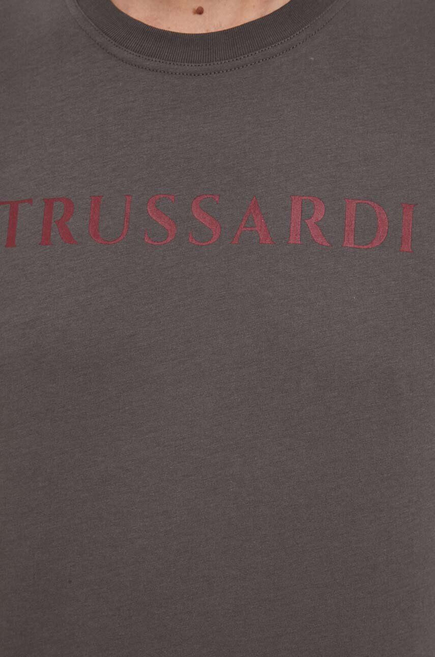 Trussardi tricou din bumbac culoarea gri cu imprimeu - Pled.ro