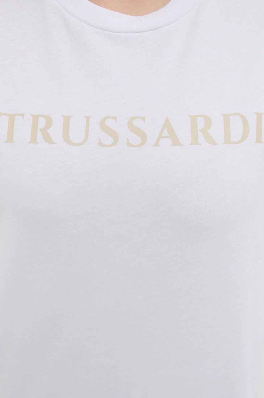 Trussardi tricou din bumbac culoarea alb - Pled.ro