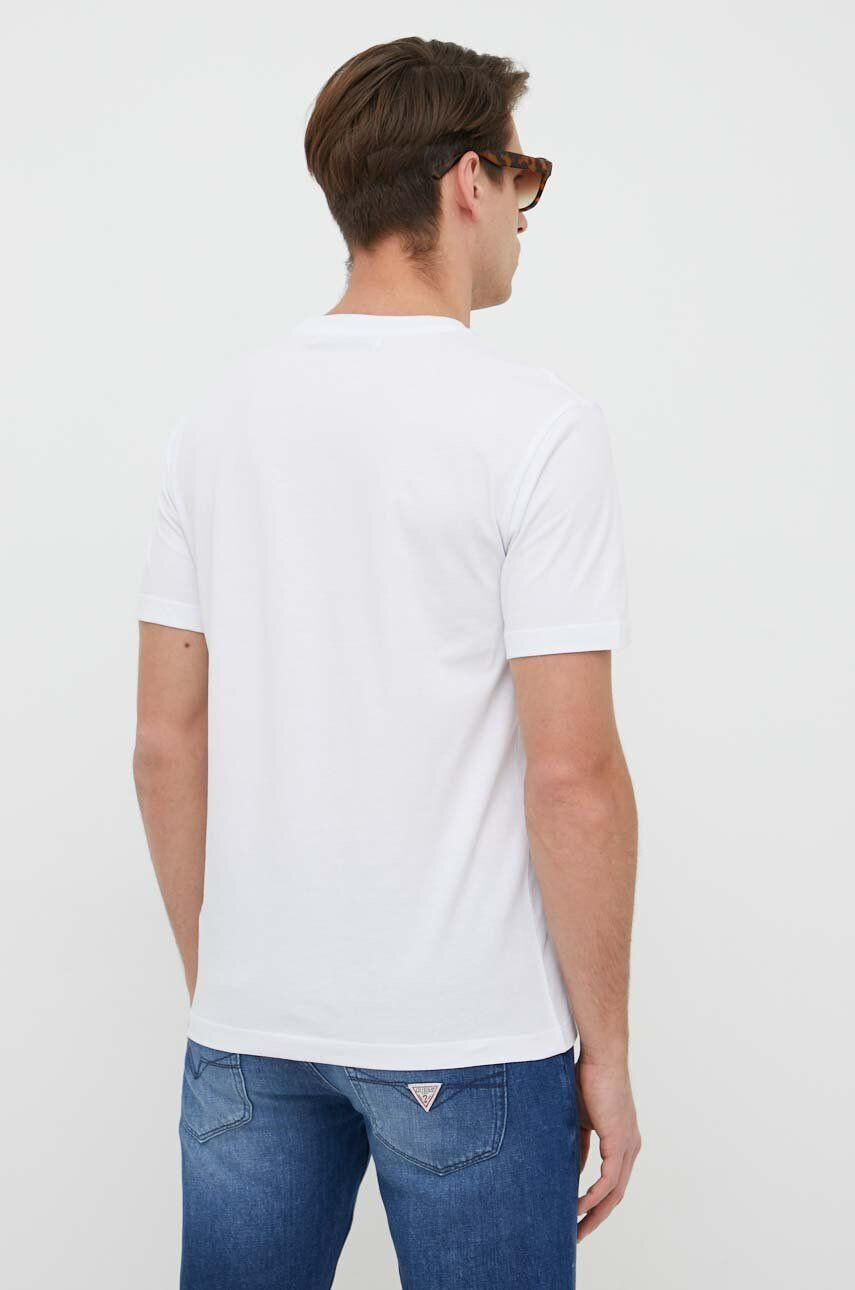 Trussardi tricou din bumbac culoarea alb neted - Pled.ro