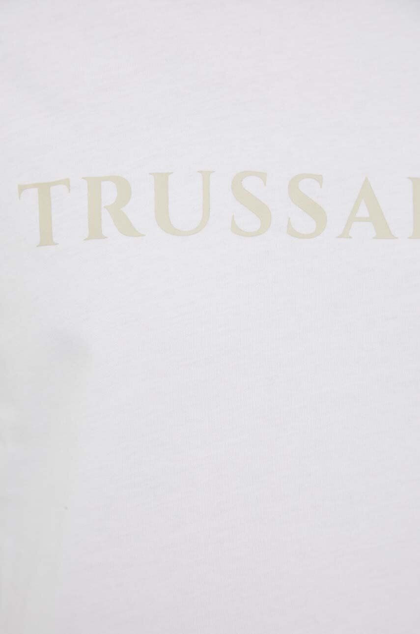 Trussardi tricou din bumbac culoarea alb cu imprimeu - Pled.ro