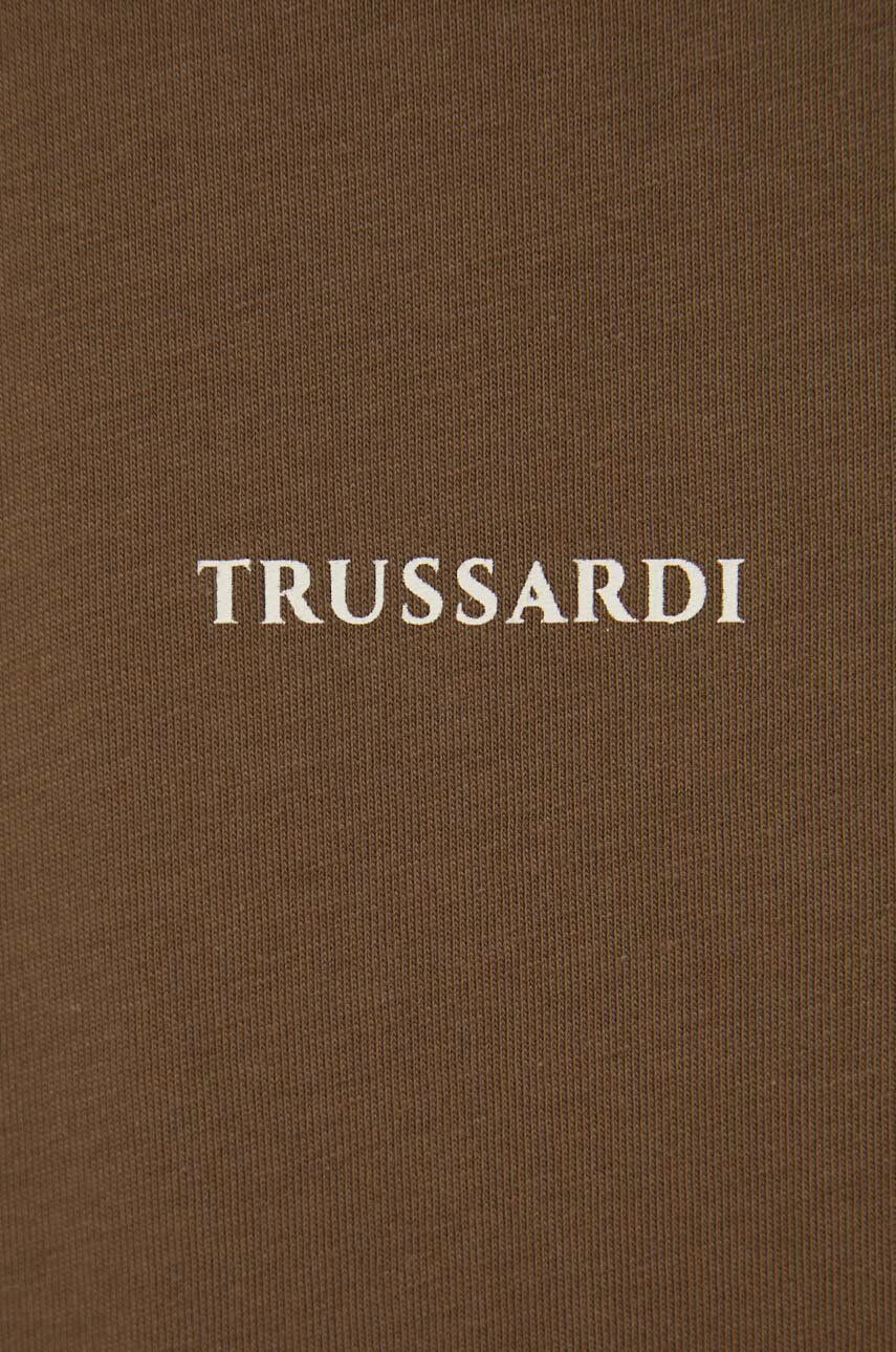 Trussardi tricou din bumbac culoarea verde neted - Pled.ro