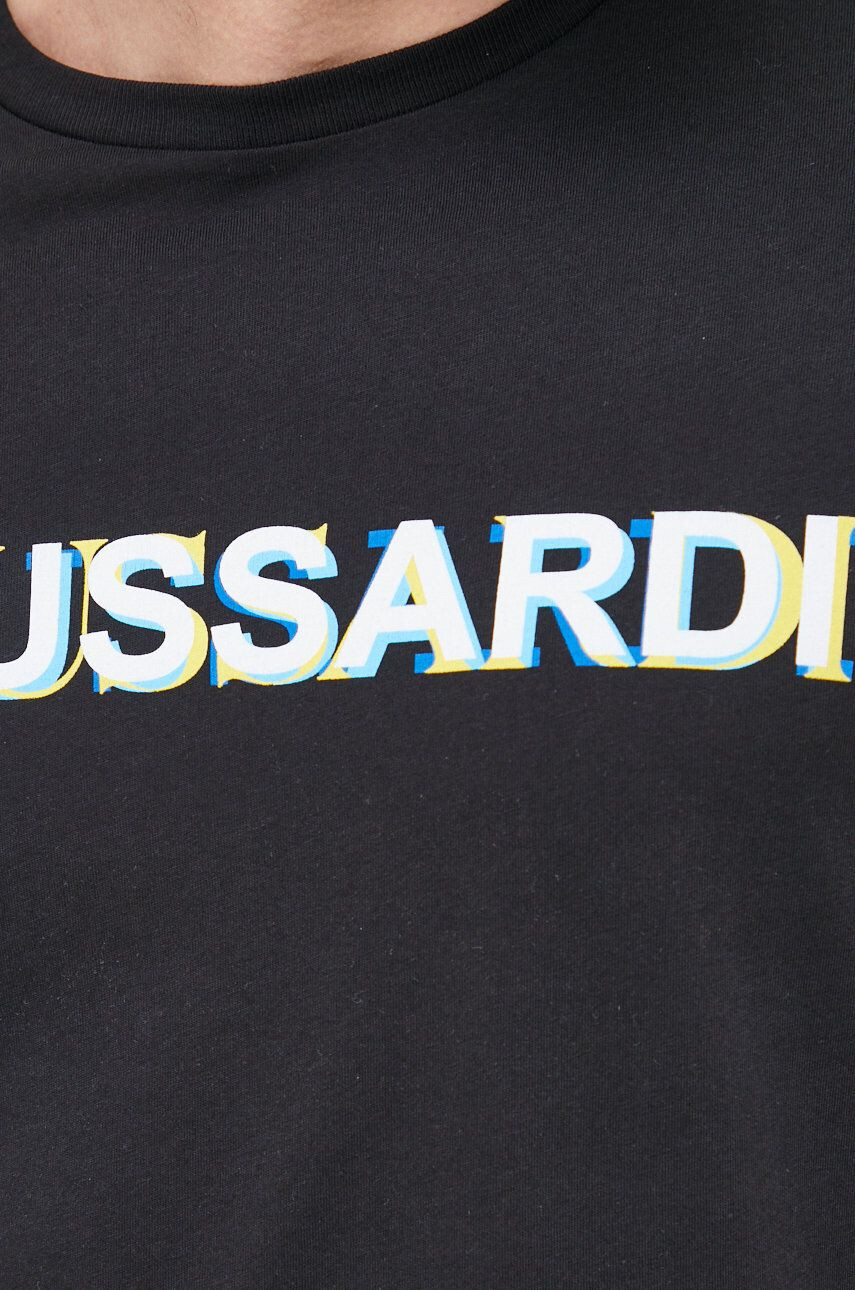 Trussardi tricou din bumbac culoarea bej neted - Pled.ro