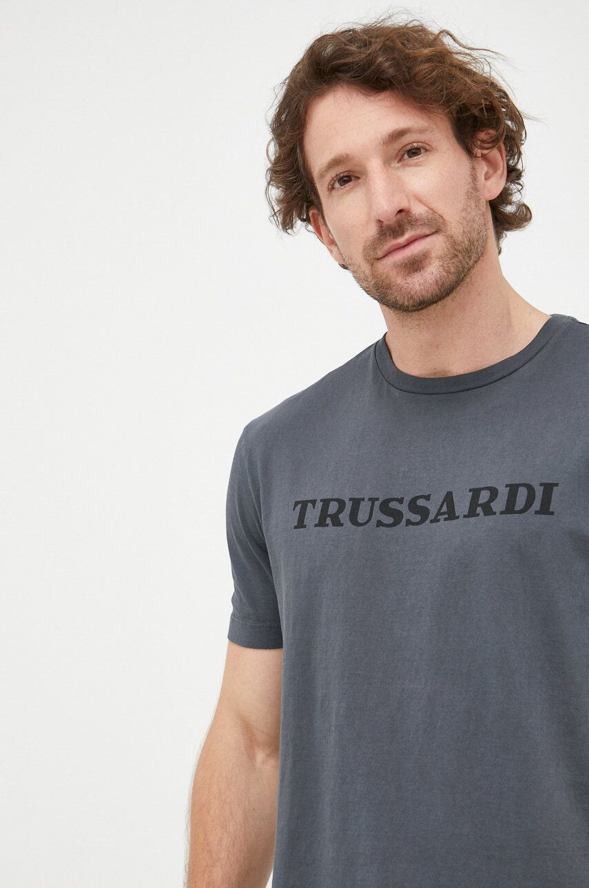 Trussardi tricou din bumbac culoarea negru - Pled.ro