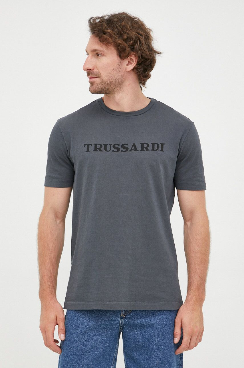 Trussardi tricou din bumbac culoarea negru - Pled.ro