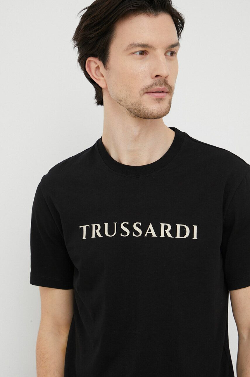 Trussardi tricou din bumbac culoarea alb - Pled.ro