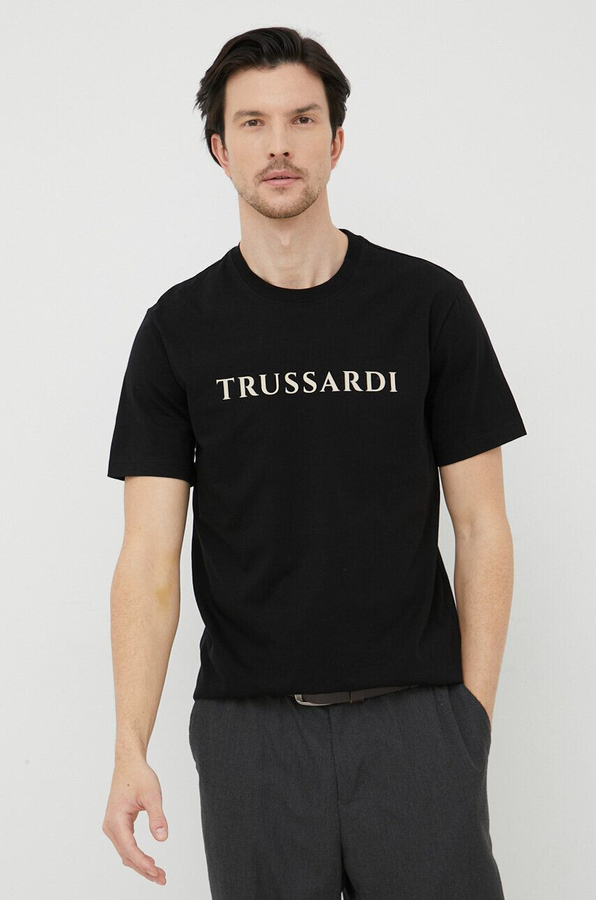 Trussardi tricou din bumbac culoarea alb - Pled.ro